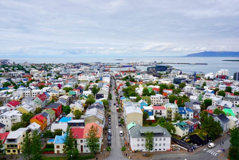 View from the top of Hallgrímskirkja church in Reykjavik
