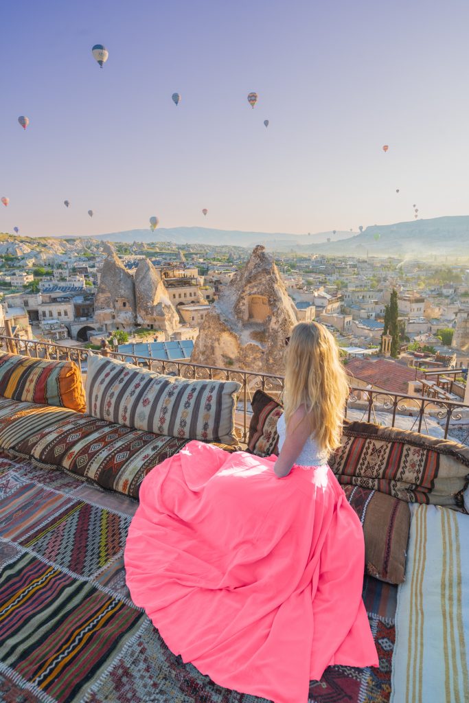 Cappadocia sunrise from roof of Koza Cave Hotel